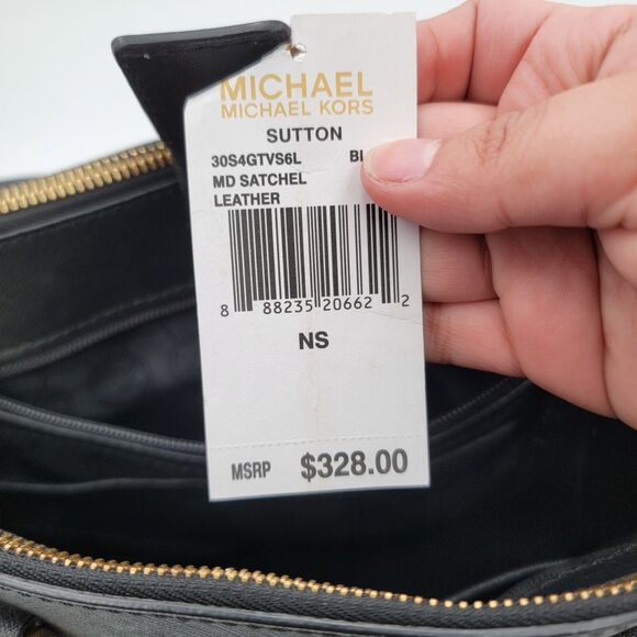 Michael Kors Sutton Selma Saffiano Leather Black Hand Bag 30S4GTVS6L - Picture 10 of 15